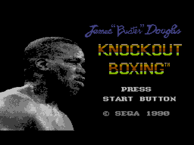 James Buster Douglas Knockout Boxing title screen for Sega Master System